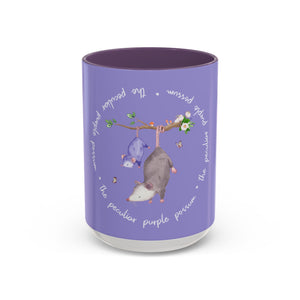Peculiar Purple Possum Coffee Mug - Playful Animal Mug, Gift for Animal Lovers, Cute Kitchen Decor, Fun Tea Mug, Personalized Gift