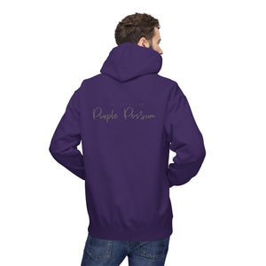 Cozy Fleece Hoodie - Purple Possum Design, Unisex Pullover, Perfect Gift, Casual Wear, Fall Fashion