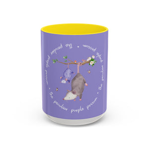 Peculiar Purple Possum Coffee Mug - Playful Animal Mug, Gift for Animal Lovers, Cute Kitchen Decor, Fun Tea Mug, Personalized Gift