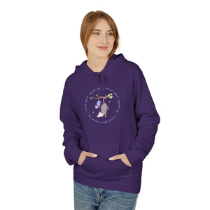 Cozy Fleece Hoodie - Purple Possum Design, Unisex Pullover, Perfect Gift, Casual Wear, Fall Fashion