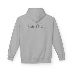 Cozy Fleece Hoodie - Purple Possum Design, Unisex Pullover, Perfect Gift, Casual Wear, Fall Fashion