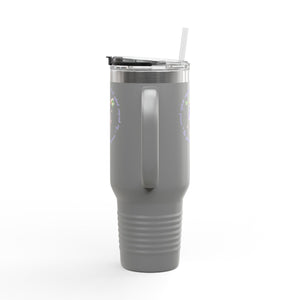 Insulated Travel Mug with Adorable Purple Possum Logo