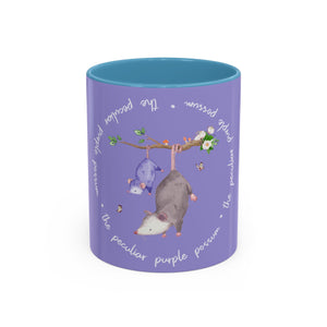 Peculiar Purple Possum Coffee Mug - Playful Animal Mug, Gift for Animal Lovers, Cute Kitchen Decor, Fun Tea Mug, Personalized Gift