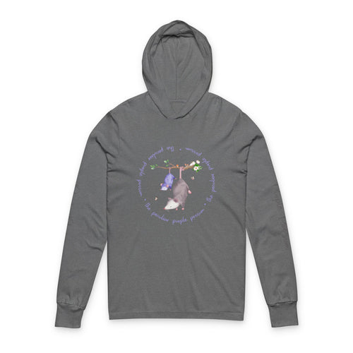 Charming Hooded Long Sleeve Tee for Nature Lovers, Cute Animal Artwork, Perfect Gift for Friends, Eco-Friendly Apparel, Relaxing Casual Wear