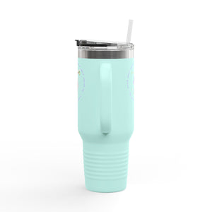 Insulated Travel Mug with Adorable Purple Possum Logo