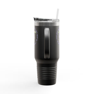 Insulated Travel Mug with Adorable Purple Possum Logo