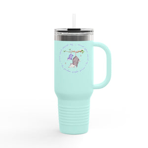 Insulated Travel Mug with Adorable Purple Possum Logo