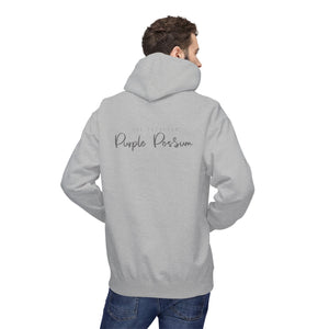 Cozy Fleece Hoodie - Purple Possum Design, Unisex Pullover, Perfect Gift, Casual Wear, Fall Fashion