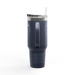Insulated Travel Mug with Adorable Purple Possum Logo