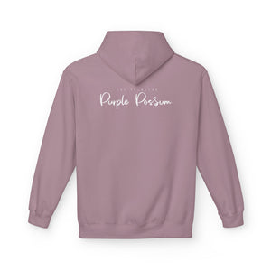 Cozy Fleece Hoodie - Purple Possum Design, Unisex Pullover, Perfect Gift, Casual Wear, Fall Fashion
