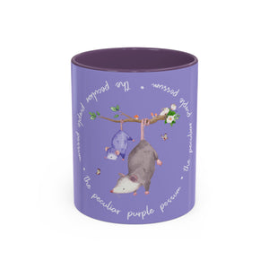 Peculiar Purple Possum Coffee Mug - Playful Animal Mug, Gift for Animal Lovers, Cute Kitchen Decor, Fun Tea Mug, Personalized Gift