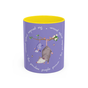 Peculiar Purple Possum Coffee Mug - Playful Animal Mug, Gift for Animal Lovers, Cute Kitchen Decor, Fun Tea Mug, Personalized Gift