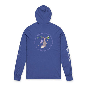 Charming Hooded Long Sleeve Tee for Nature Lovers, Cute Animal Artwork, Perfect Gift for Friends, Eco-Friendly Apparel, Relaxing Casual Wear