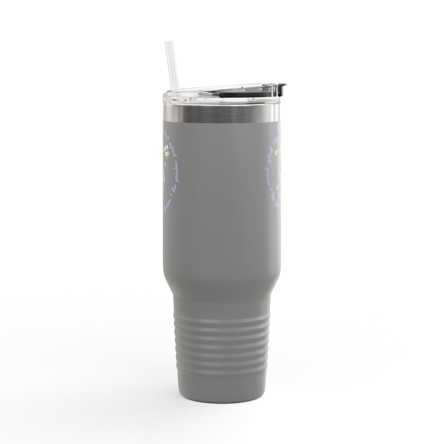 Insulated Travel Mug with Adorable Purple Possum Logo