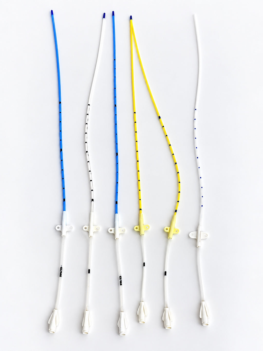 Six feeding tubes shown together for the Lumenline Complete Collection