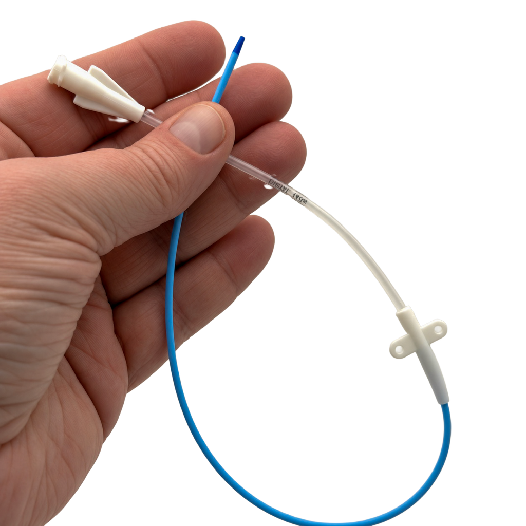 Lumenline Size 4 shown in hand with connector and flexible tip details.